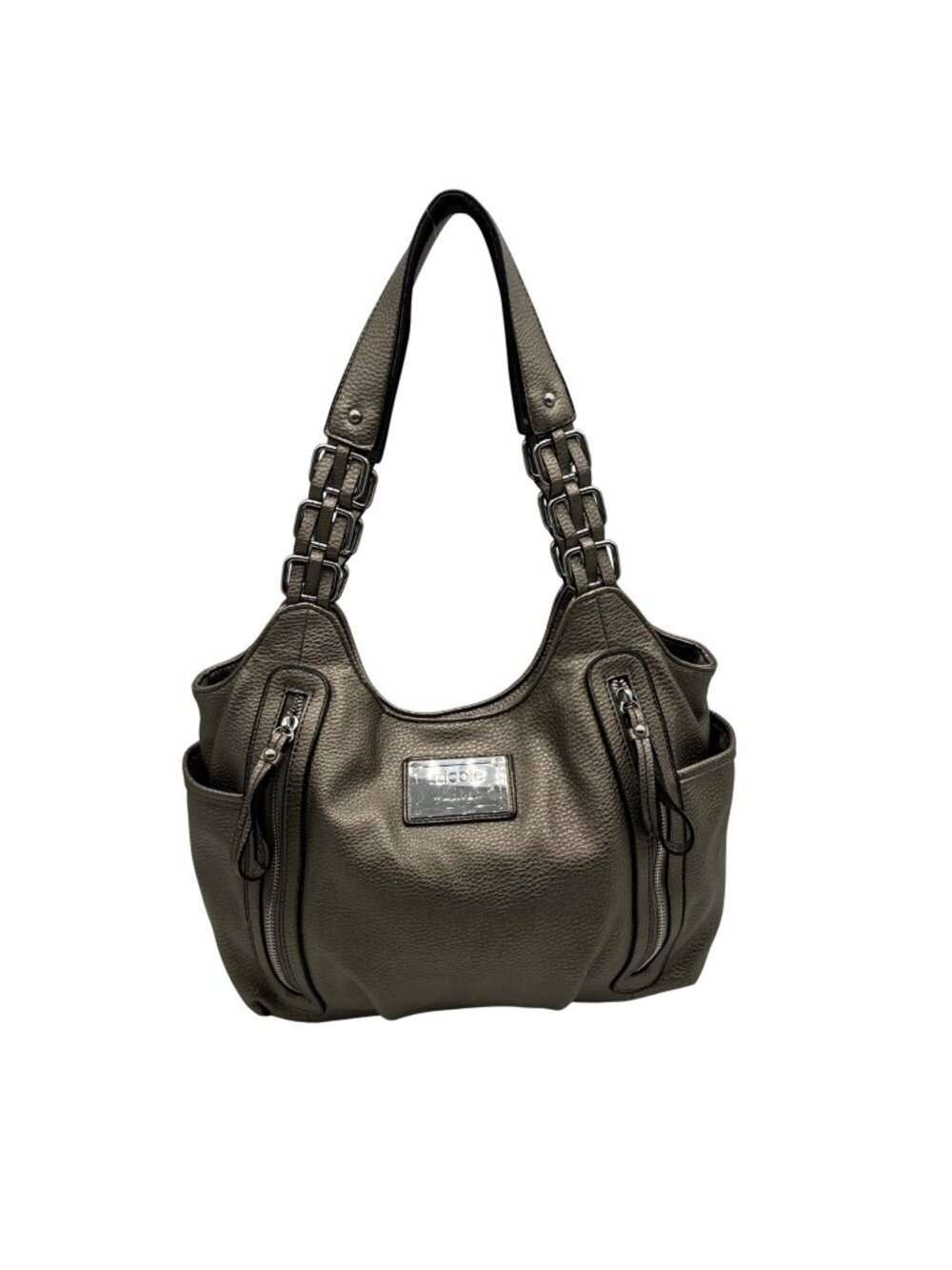 Metallic Pewter Nicole Miller Slouchy Hobo Bag
